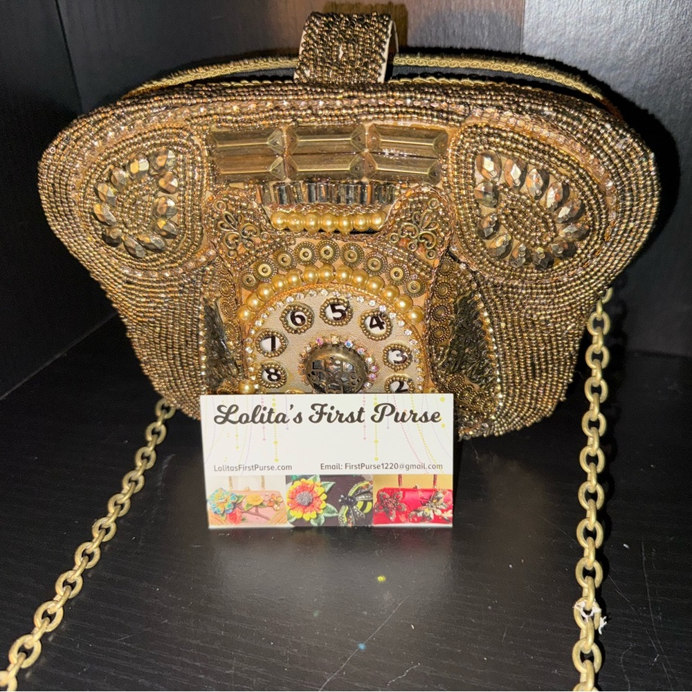 Lolita’s First Purse Gold Beaded Telephone Bag – Mary Frances Style
